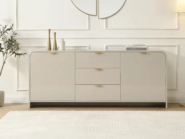Vente-unique - ORALINO Sideboard Holz, Platte Beige - B 40 cm x H 75 cm x L 180 cm