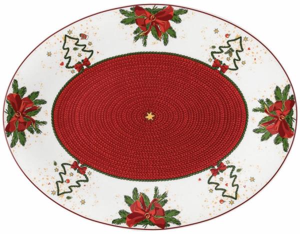 Hutschenreuther Nora Stollenplatte, Bone China, Weihnachtszeit, 30 x 23 cm, 02048-726042-12375