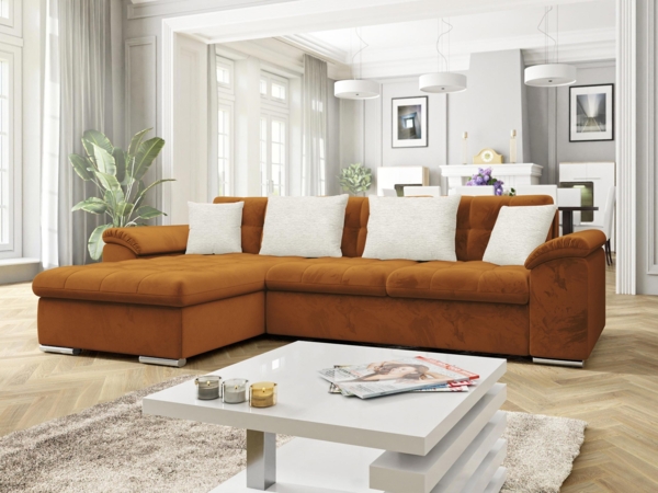Ecksofa Diana Premium (Farbe: Piano 21 + Piano 21 + Mokka 03, Seite: Links)