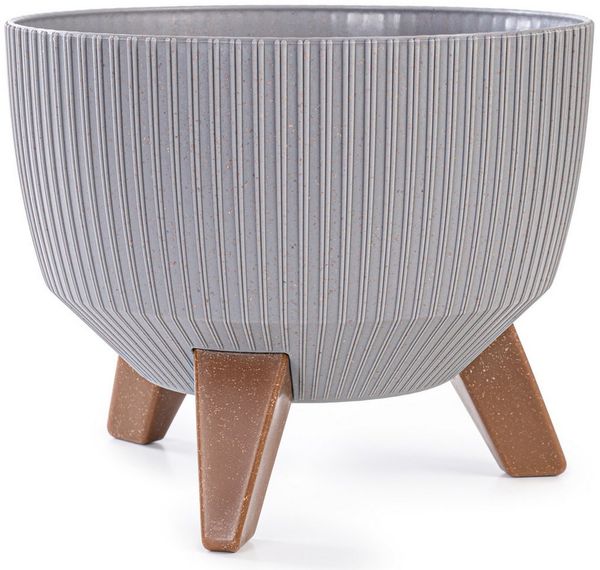 KONZEPT Blumentopf Pflanzschale 24/29cm Blumentopf mit Füßen, mit Wasserabfluss-Einsatz, wetterfest & UV-beständig, Übertopf für Innen & Außen