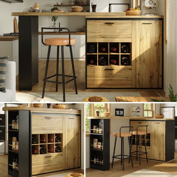 Ausziehbarer Esstisch (138 x 39 x 105 cm), Tisch, Küchentisch, ausziehbarer Tisch, ausziehbar bis 220 cm, geeignet für Küche und Wohnzimmer, Tischplatte mit Holzmaserung