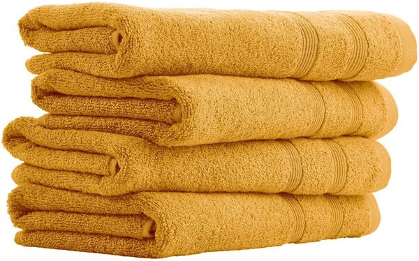 uncover by Schiesser Handtuchset Brooklyn - 4-teilig - 50x100cm - Senf