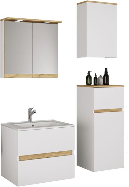 VCM Badmöbel Waschtisch Cosila 921988 Weiß H. 150 x B. 101 x T. 47 cm