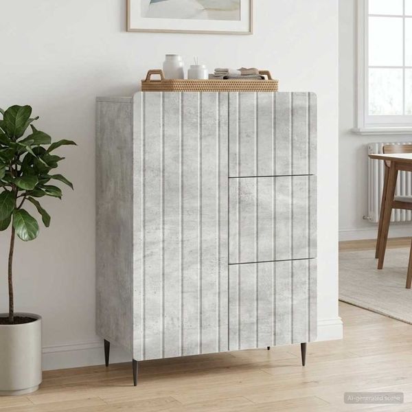 vidaXL Sideboard Betongrau 66 x 34,5 x 91,5 cm Holzwerkstoff 894398