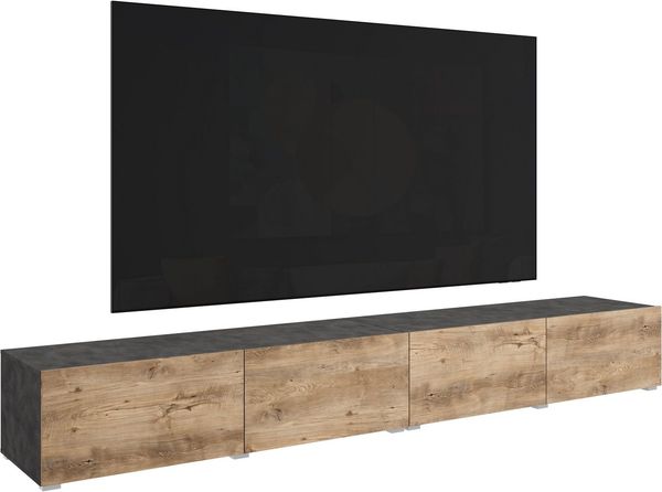 OTTO home Lowboard Denver Erlebe die Weltmeisterschaft im XXL-Format, Elegantes TV-Möbel 300 cm, speziell für bis zu 98-Zoll Fernseher