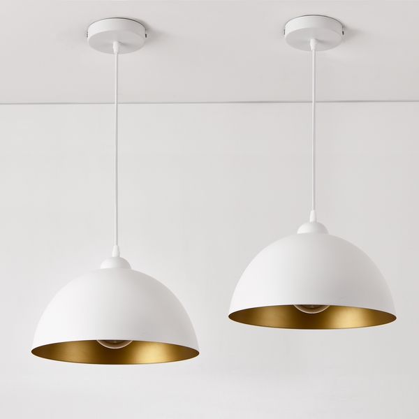 lux. pro 'Toulon' 2er-Set Hängeleuchte, Metall, E27, Weiß