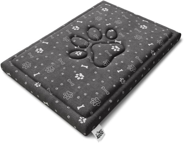 FDM FIFI wasserdichtes Hundebett 70x100x5 cm Polyurethanschaum mit waschbarem Bezug Grau/Silber