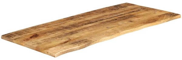 vidaXL Tischplatte 140x60x2,5 cm Baumkante Massivholz Raues Mangoholz 370361