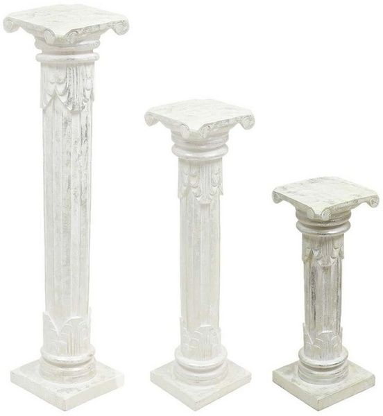 Oriental Galerie Blumenhocker Antike Säule Silberwash 60 cm klein (1 St)