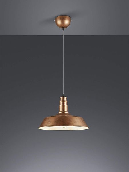 Retro Pendelleuchte WILL Lampenschirm Metall Kupfer Antik, Ø 36cm