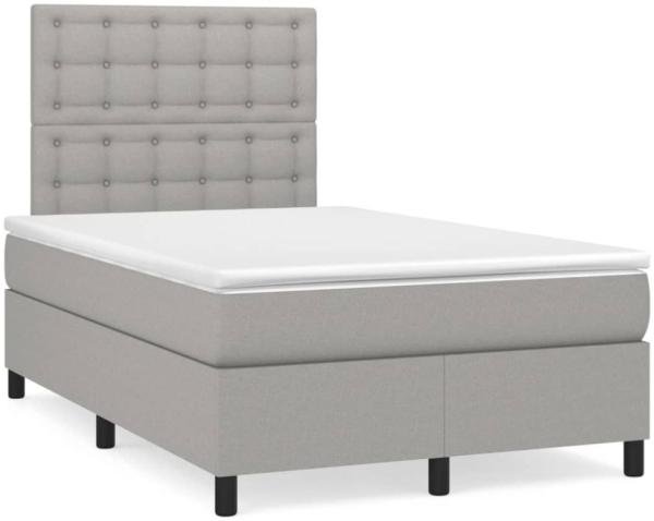 vidaXL Boxspringbett mit Matratze Hellgrau 120x190 cm Stoff 3269909