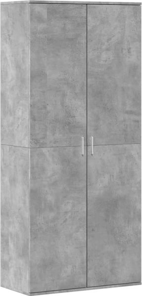 Schuhschrank, Schuhkipper für Flur, skandinavisch Betongrau 80x39x178 cm Holzwerkstoff