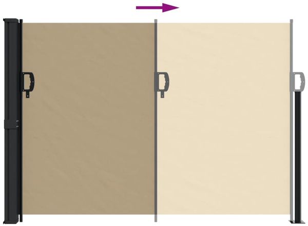 vidaXL Seitenmarkise Ausziehbar Beige 140x600 cm 4004510 Bild 5