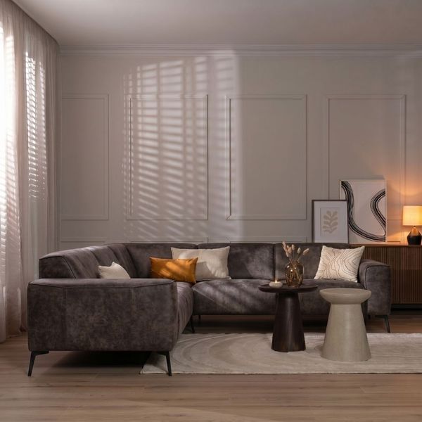 Bronx71 Ecksofa Vegas Samt anthrazit links/rechts