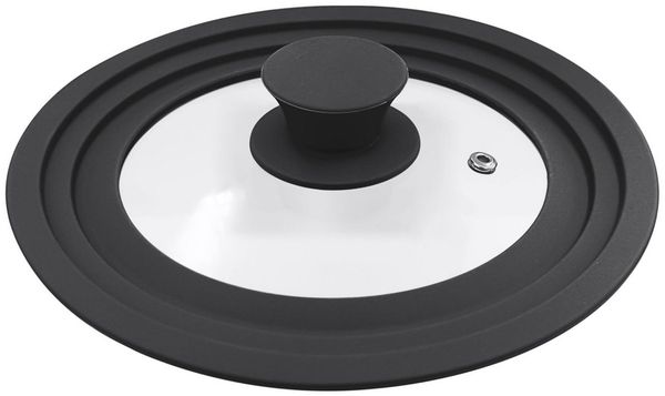CS Koch-Systeme Universaldeckel SOLA für Töpfe und Pfannen, (Inhalt, 1-tlg), mit perfekter Passform für versch. Topfgrößen durch Silikonrand