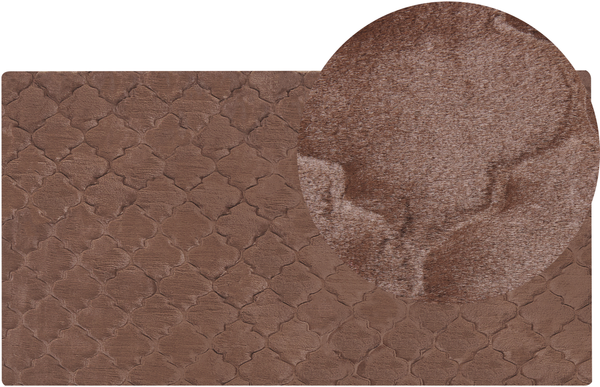 Kunstfellteppich Kaninchen braun 80 x 150 cm Shaggy GHARO