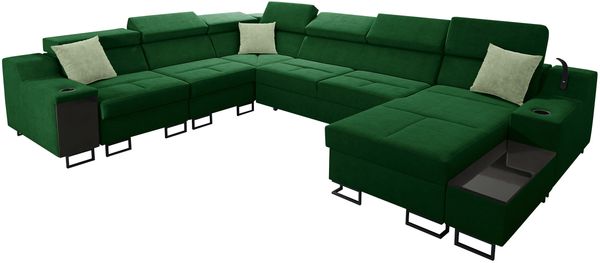 Ecksofa Nadadu VIII (Farbe: Uttario Velvet 2951 + Uttario Velvet 2954, Seite: Rechts)