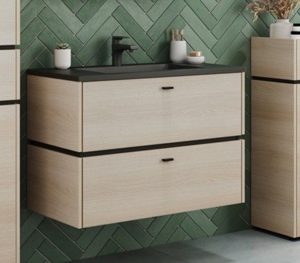 Waschbeckenunterschrank HARPER GIFU BHT 80x59x34 cm braun Waschtischunterschrank Badunterschrank