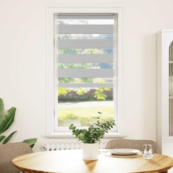 vidaXL Doppelrollo Hellgrau 55x150 cm Stoffbreite 50,9 cm Polyester 4014434