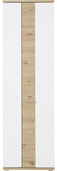Innostyle Garderobenschrank aus MDF in Artisan/Weiß mit 2 Türen und Absetzungen in Artisan Eiche (BxHxT: 60x200x38 cm)