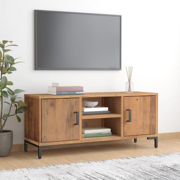 vidaXL TV-Schrank Braun 110x35x48 cm Massivholz Kiefer 349917