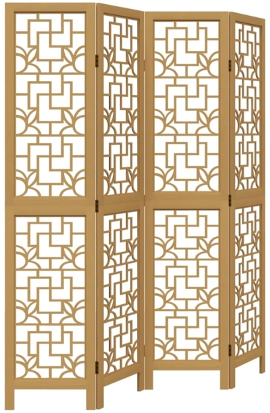 vidaXL 4-tlg. Raumteiler Braun Massivholz Paulownia 358866