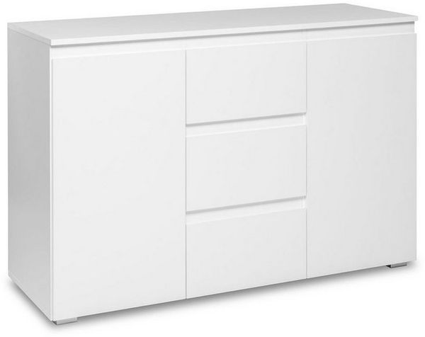 Newroom Kommode Nikita, Sideboard Weiß Modern Landhaus Highboard Skandinavische Wohnzimmer