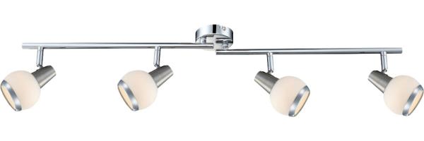 LED Deckenleuchte, Chrom, Glas, Beweglich, L 80cm