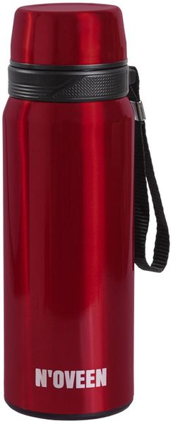 NOVEEN Transparent Edelstahl Thermoskanne | 700 ml, Rot