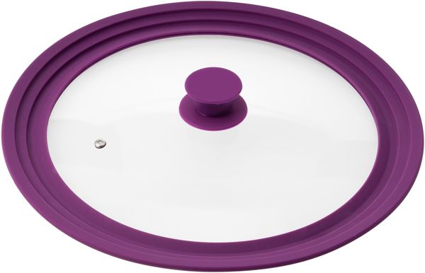 Universal-Glasdeckel mit Silikonrand, 30/32/34 cm, lila, groß