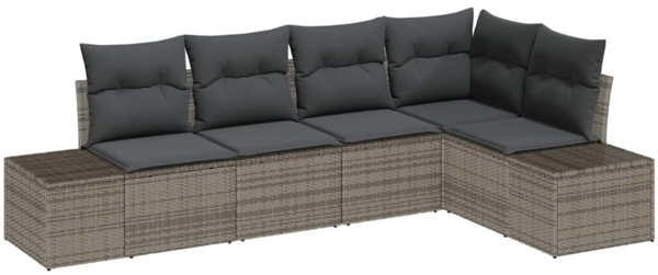 vidaXL Gartensofa-set 5 pcs Grau Poly-Rattan 3347059