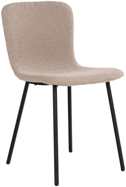 House Nordic Esszimmerstuhl, Bouclé, beige, schwarze Beine, HN1233 - 2er set