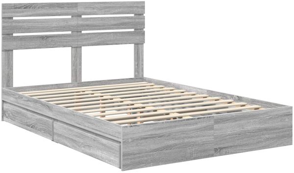 vidaXL Aufbewahrungsbett Graues Sonoma 140 x 200 cm Holzwerkstoff 3411568 Bild 4