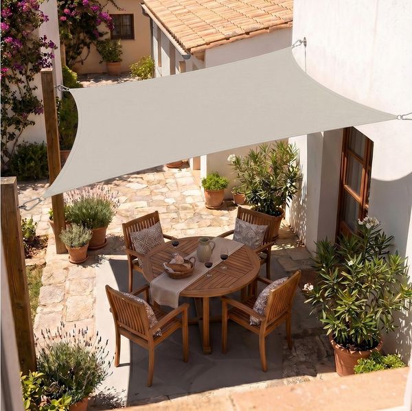SUNULA Sonnensegel Balkon 160g/m² Polyester UV Schutz Sonnenschutz Terrasse Garten, Rechteckig, Taupe 2 x 3 m