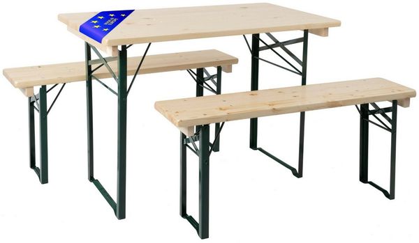 Stagecaptain Bierzeltgarnitur BBEU-110 Sitzgarnitur für Balkon 110 cm, (3-tlg)