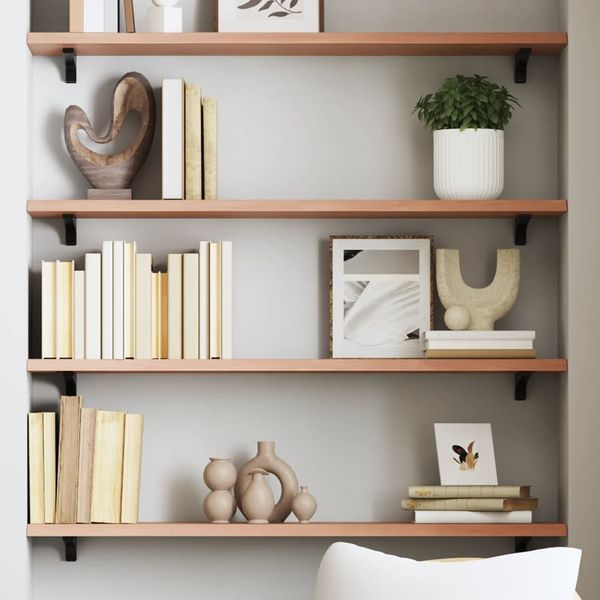 vidaXL Wandregal Hellbraun 80x20x2 cm Massivholz Eiche Behandelt 363659