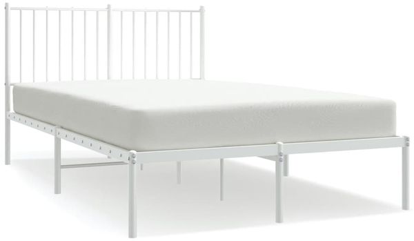 Einzelbettgestell Design für Erwachsene mit Kopfteil Metall Weiß 120x200 cm d2928e