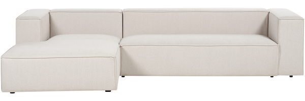 3 Sitzer Sofa VERNON Stoff Helles Beige Rechtsseitig