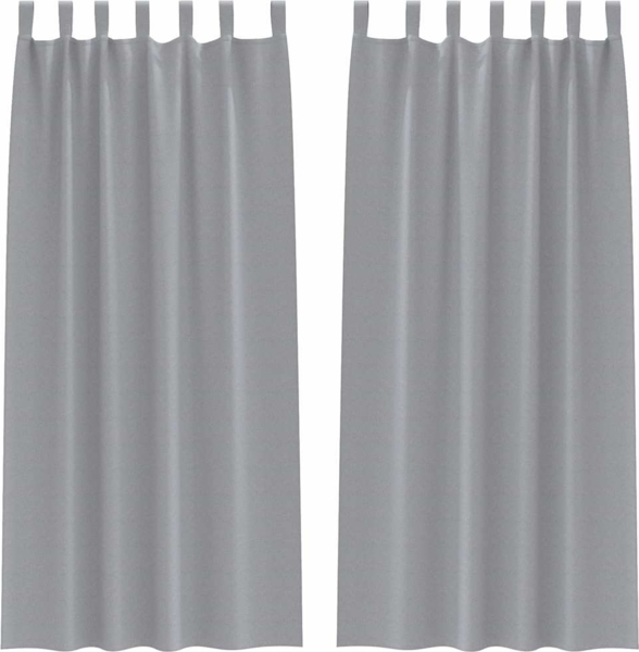 vidaXL Verdunkelungs-Vorhänge mit Ringen 2 pcs Hellgrau 225 x 140 cm 4107565