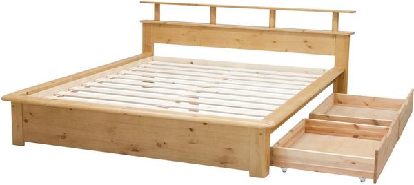 Home affaire Funktionsbett "FINJA " Kieferbett, Futonbett, Kopfteil mit Ablagefläche, zertifiziertes Massivholz, Schubkästen optional