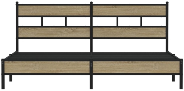 vidaXL Metallbett ohne Matratze Sonoma-Eiche 183x213 cm 3308496 Bild 3