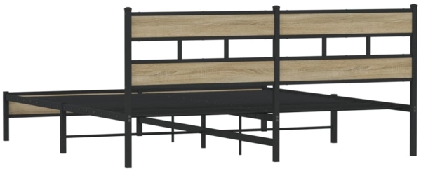 vidaXL Metallbett ohne Matratze Sonoma-Eiche 183x213 cm 3308496 Bild 5