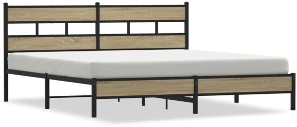 vidaXL Metallbett ohne Matratze Sonoma-Eiche 183x213 cm 3308496 Bild 1