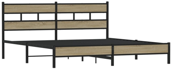 vidaXL Metallbett ohne Matratze Sonoma-Eiche 183x213 cm 3308496 Bild 2