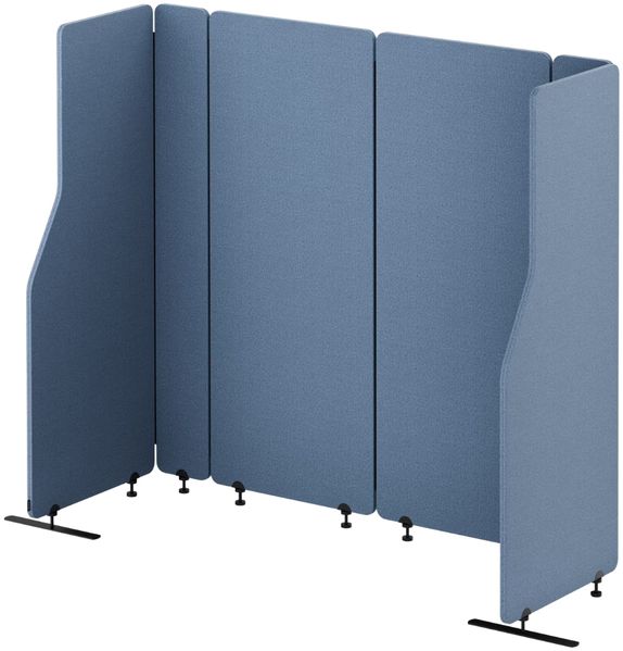 Akustik-Trennwand mit Schalldämmung SADIE - 145x280x1,8cm Blau | Stellwand Büro Raumteiler Office-Akustikwand Sichtschutz freistehend