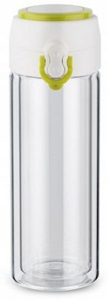 HAC24 Thermobecher Thermo Trinkbecher für Heiß- und Kaltgetränke, 2-tlg, Glas, 260 ml Doppelwandig Borosilikatglas