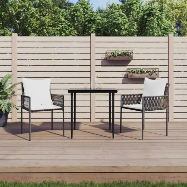 vidaXL Gartenstühle mit Kissen 2 Stk. Braun 54x61x83 cm Poly Rattan 364100