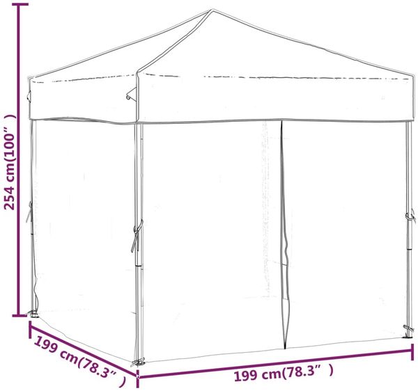 vidaXL Partyzelt Faltbar mit Seitenwänden Weiß 2x2 m 93510 Bild 9
