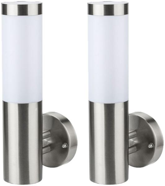 2er Set Wandleuchten, Edelstahl, H 33,5 cm V-833
