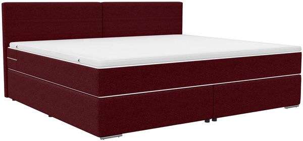 Boxspringbett Valerio Familienbett - Webstoff - bordeaux - 260x200 cm